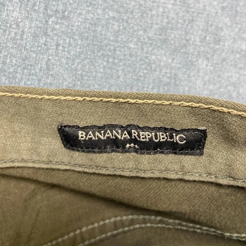Banana Republic Travel Jeans Mens 34x30 Green Denim Outdoor Straight Slim Fit